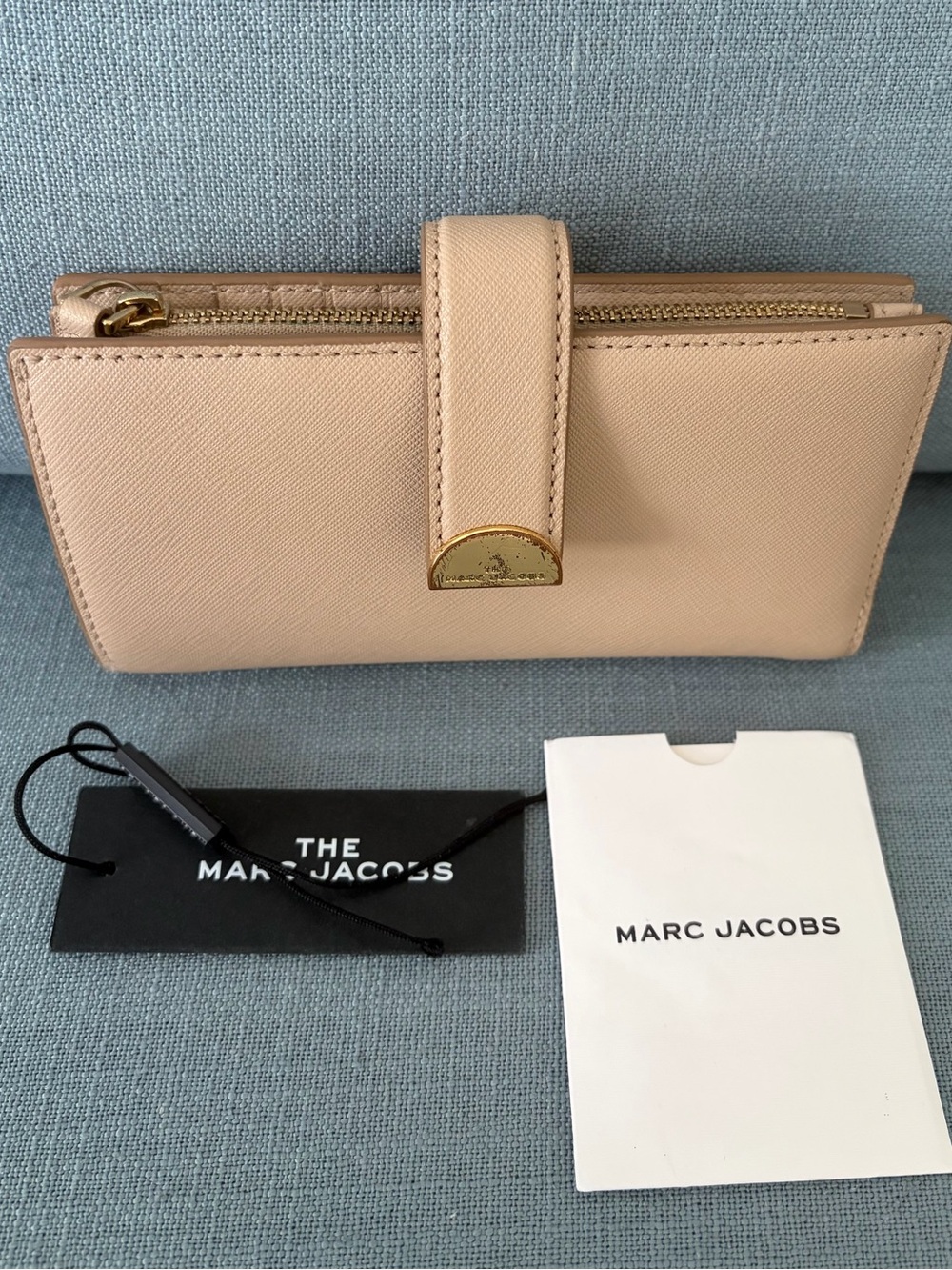 [US$170] Marc Jacobs Nude Beige medium  Saffiano Leather Wallet